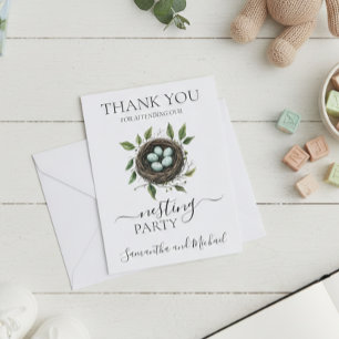 ネスティングパーティー ベビーシャワー 鳥の巣 サンキューカード