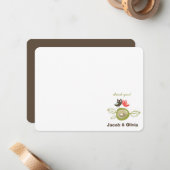 ネスティングフクロウ家族のベビーシャワーはメッセージカード感謝していしています ノートカード (正面/裏面インサイチュ)