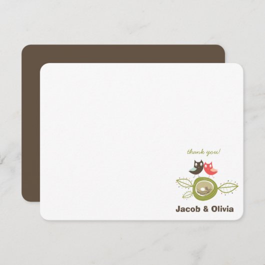 ネスティングフクロウ家族のベビーシャワーはメッセージカード感謝していしています ノートカード (正面/裏面)