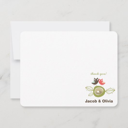 ネスティングフクロウ家族のベビーシャワーはメッセージカード感謝していしています ノートカード (正面)