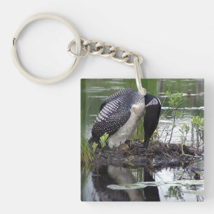 ネスティング水潜り鳥のkeychain キーホルダー