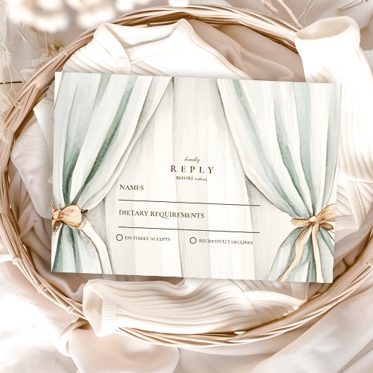 ネスティング男女兼用パーティー赤ちゃんシャワー 出欠カード