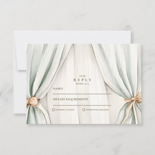 ネスティング男女兼用パーティー赤ちゃんシャワー 出欠カード (正面)