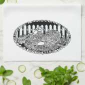 ネスティング箱の雌鶏 キッチンタオル (折り畳み)