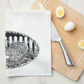 ネスティング箱の雌鶏 キッチンタオル (四つ折り)