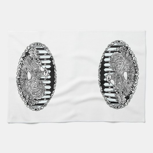 ネスティング箱の雌鶏 キッチンタオル (横)