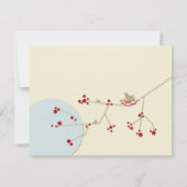 ネスティング鳥および家族のベビーはメッセージカード感謝していしています ノートカード (裏面)