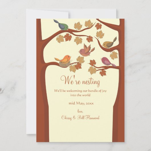 ネスティング鳥の妊娠の発表 案内状 (正面)
