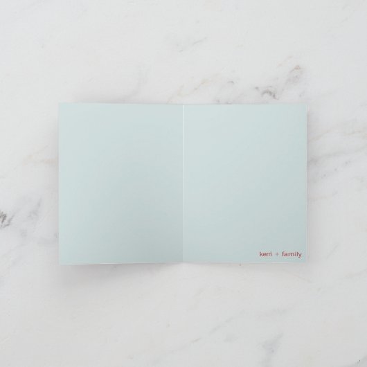 ネスティング鳥及び家族のベビーはメッセージカード感謝していしています サンキューカード (内部)