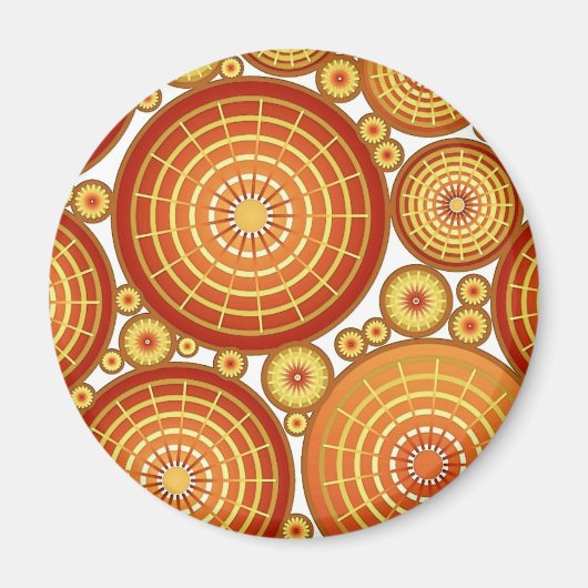 ネストされたホイール – 銅と金ゴールド マグネット (正面)