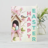 ネストされた祝福 - イースターの鳥小屋チャーム カード (スタンド正面)