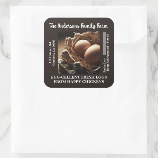 ネストカカスタムートンラベルの写真テンプレート卵 スクエアシール (バッグ)