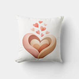 ネストハートスロー枕 コーラル ピーチ ラブ デコレーション クッション