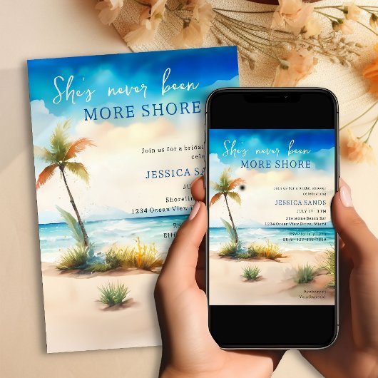 ネストビーズマザーショア海ビーチブライダルシャワー 招待状