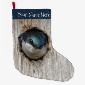 ネストボックスのツリースローソングバード ラージクリスマスストッキング (正面)