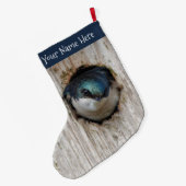 ネストボックスのツリースローソングバード ラージクリスマスストッキング (裏面 (吊り時))