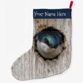 ネストボックスのツリースローソングバード ラージクリスマスストッキング (裏面)