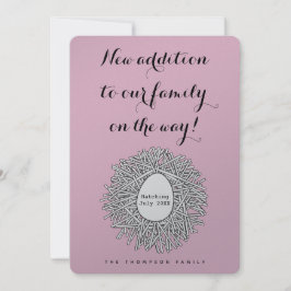 ネストモノグラム赤ちゃん女の子妊娠発表 招待状