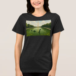 ネス湖とワシントンモニュメントのリフレクティングプール トライブレンドTシャツ