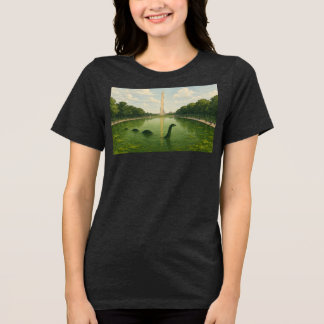 ネス湖とワシントンモニュメントのリフレクティングプール トライブレンドＴシャツ