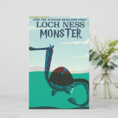 ネス湖のモンスター おもしろ 旅行ポスター 便箋 (スタンド正面)