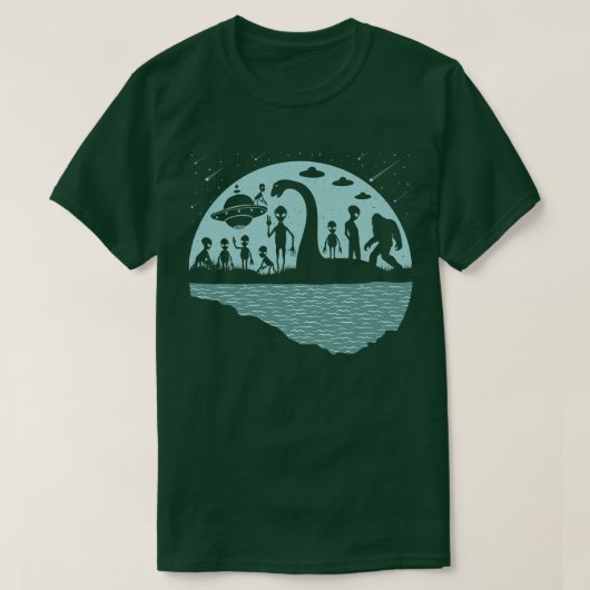 ネス湖の怪獣とS 6 Tシャツ (デザイン正面)