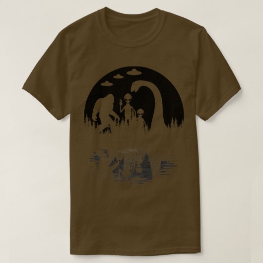 ネス湖の怪獣とS Tシャツ (デザイン正面)