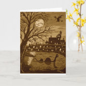 ネス湖の怪獣オンハロウィン カード (黄色い花)