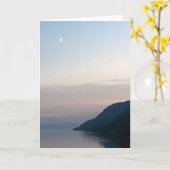 ネス湖の挨拶状上の月 カード (黄色い花)