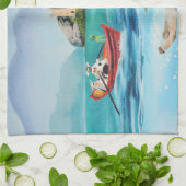 ネス湖モンスター水中絵を描くGブルース キッチンタオル (折り畳み)