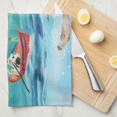 ネス湖モンスター水中絵を描くGブルース キッチンタオル (四つ折り)