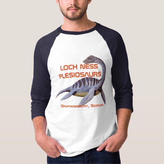 ネス湖Plesiosaursの野球のワイシャツ Tシャツ (正面)