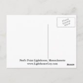 ネズポイントライトハウス、マサチューセッツ州はがき ポストカード (裏面)
