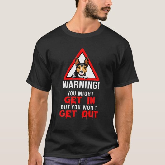 ネズミおもしろいのテリア犬好きの飼い警告主の贈り物 Tシャツ (正面)