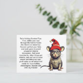 ネズミおもしろいの休日の生存のヒント ポストカード (スタンド正面)