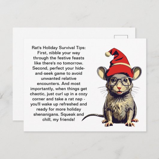 ネズミおもしろいの休日の生存のヒント ポストカード (正面/裏面)
