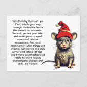 ネズミおもしろいの休日の生存のヒント ポストカード (正面)