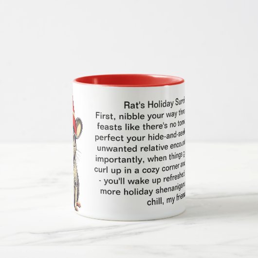 ネズミおもしろいの休日の生存のヒント マグカップ (中央)