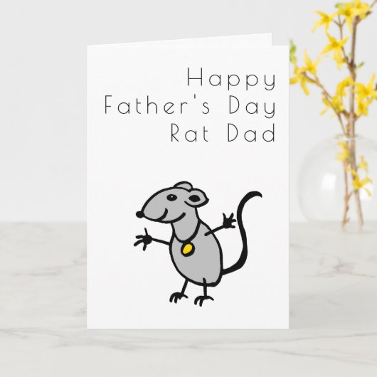 ネズミおもしろいの父の日から カード (黄色い花)