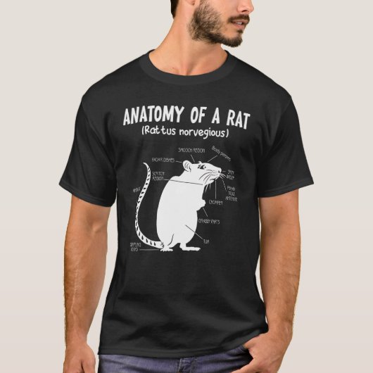 ネズミおもしろい解剖学 Tシャツ (正面)