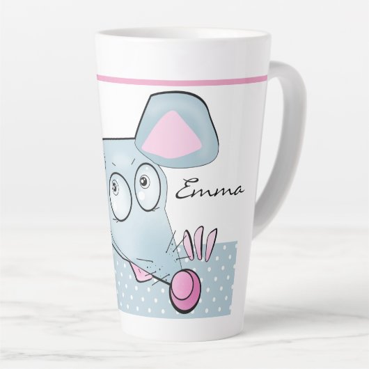 ネズミおもしろい、ネズミ、クリスマス カフェラテマグ (右アングル)