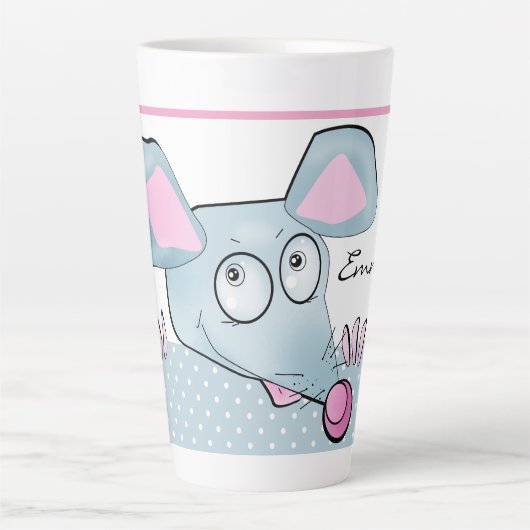 ネズミおもしろい、ネズミ、クリスマス カフェラテマグ (正面)