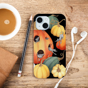 ネズミお洒落とカボチャ秋おもしろい iPhone 15ケース