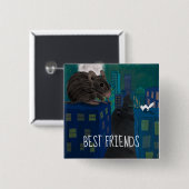 ネズミお洒落と猫の追跡 缶バッジ (正面&裏面)