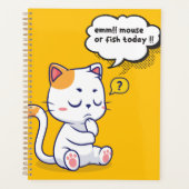 ネズミか魚？ペットおもしろいの深いの考え猫が プランナー手帳 (正面)