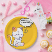 ネズミか魚？ペットおもしろいの深いの考え猫が ペーパープレート (パーティー)