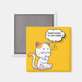 ネズミか魚？ペットおもしろいの深いの考え猫が マグネット (正面/裏面)