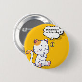 ネズミか魚？ペットおもしろいの深いの考え猫が 缶バッジ (正面&裏面)