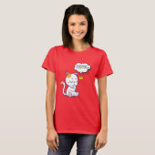 ネズミか魚？ペットおもしろいの深いの考え猫が Tシャツ (正面フル)