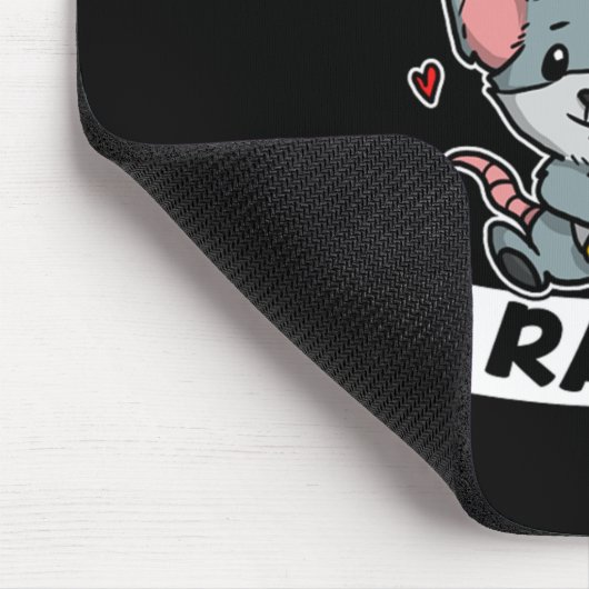 ネズミが大好きな女の子かわいいネズミの衣装 マウスパッド (コーナー)